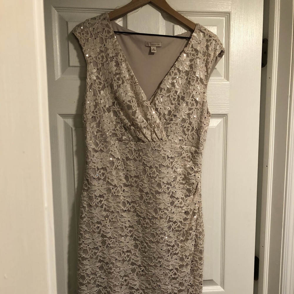 Champagne colored cocktail dress